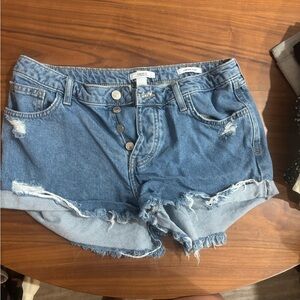 Forever 21 Denim Frayed Jean Shorts